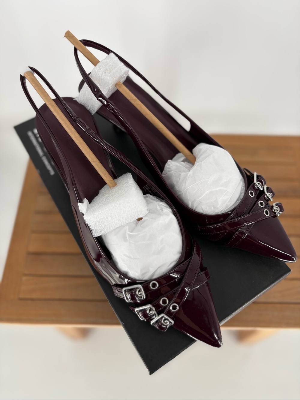 New INC women’s CAPEKAP Pointed Slingback Dress Flats in Deep Burgundy SIZE 10 M